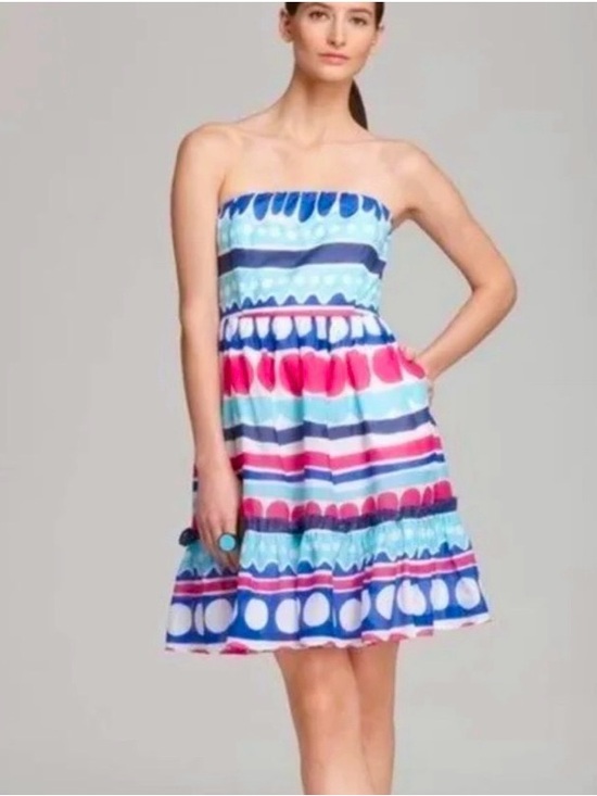 Vineyard Vines Dresses & Skirts - Vineyard Vines Blue, Pink & White Strapless Dress